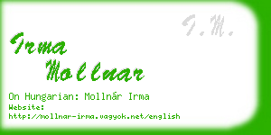 irma mollnar business card